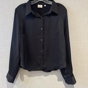 Aritzia Wilfred Rizzo Satin Button up Shirt NWOT